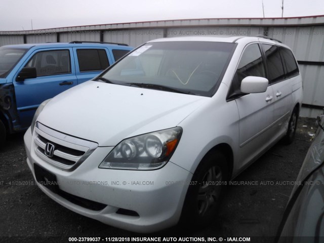 5FNRL38777B141077 - 2007 HONDA ODYSSEY EXL WHITE photo 2