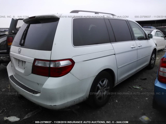 5FNRL38777B141077 - 2007 HONDA ODYSSEY EXL WHITE photo 4