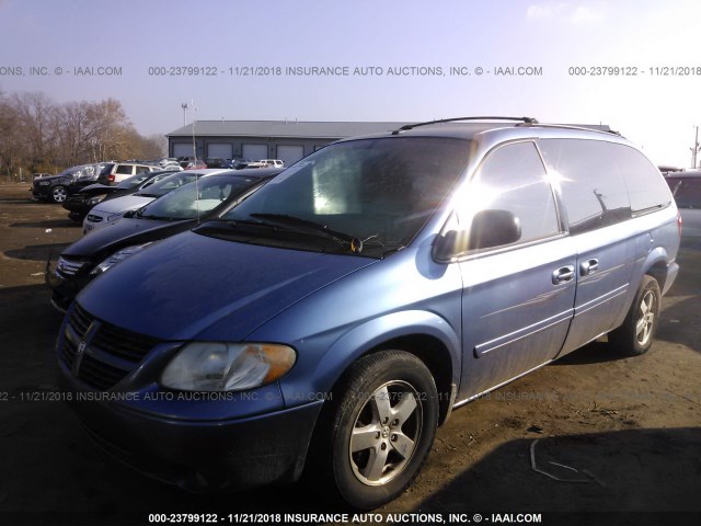 2D4GP44L47R227555 - 2007 DODGE GRAND CARAVAN SXT BLUE photo 2