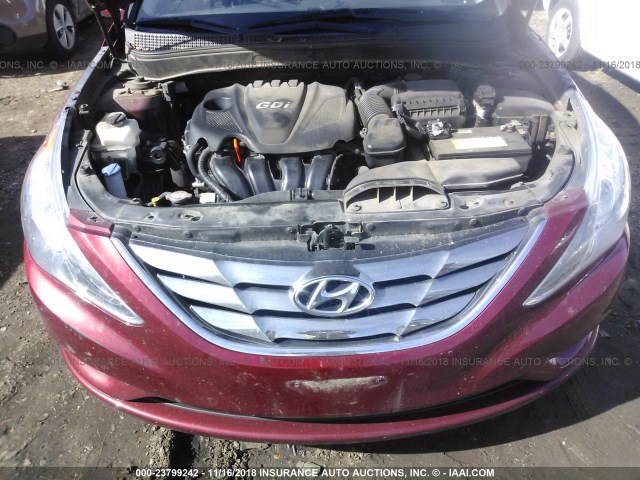 5NPEC4AC1DH648579 - 2013 HYUNDAI SONATA SE/LIMITED RED photo 10