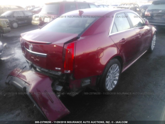 1G6DS5EV2A0146451 - 2010 CADILLAC CTS PREMIUM COLLECTION RED photo 4