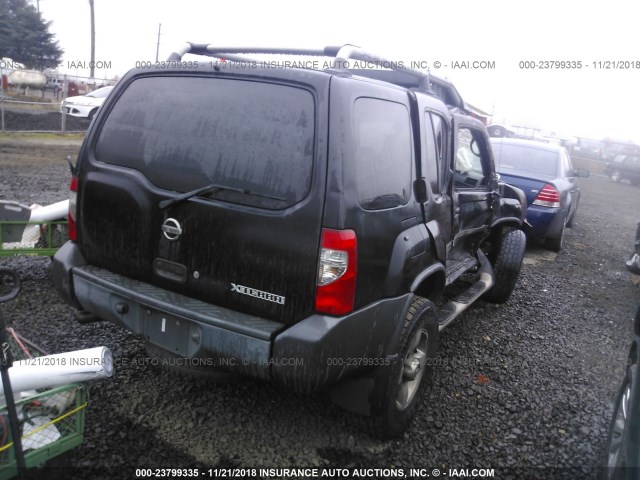 5N1ED28Y44C677567 - 2004 NISSAN XTERRA XE/SE BLACK photo 4