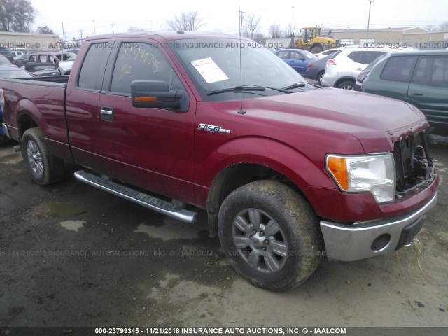 1FTFX1EF2BKD00574 - 2011 FORD F150 SUPER CAB RED photo 1