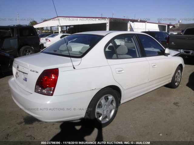 KMHDN46D65U110129 - 2005 HYUNDAI ELANTRA GLS/GT WHITE photo 4