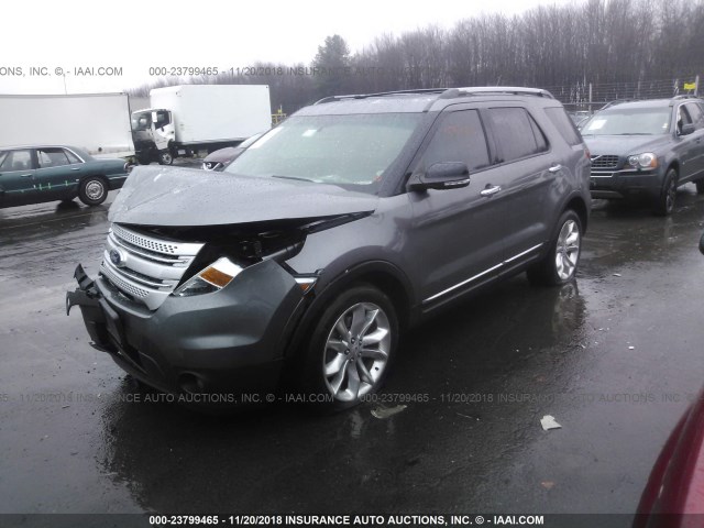 1FM5K8D85DGC34710 - 2013 FORD EXPLORER XLT SILVER photo 2