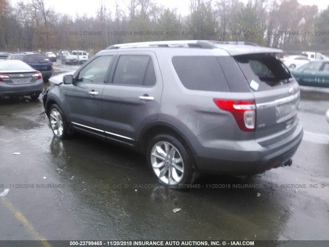 1FM5K8D85DGC34710 - 2013 FORD EXPLORER XLT SILVER photo 3