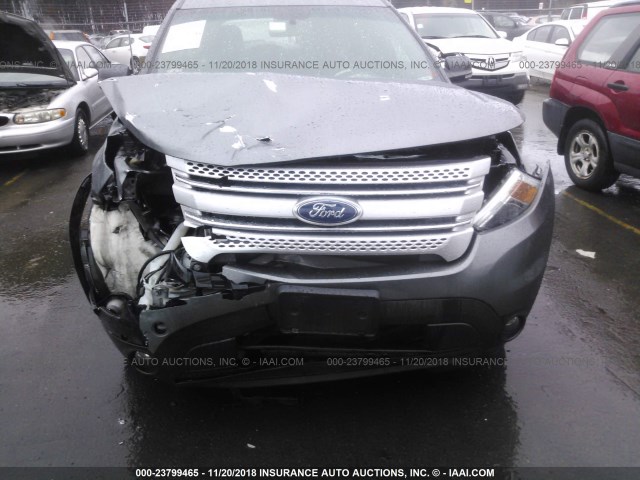 1FM5K8D85DGC34710 - 2013 FORD EXPLORER XLT SILVER photo 6