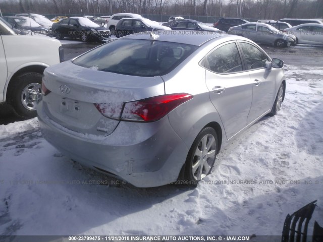 5NPDH4AE1DH336101 - 2013 HYUNDAI ELANTRA GLS/LIMITED SILVER photo 4