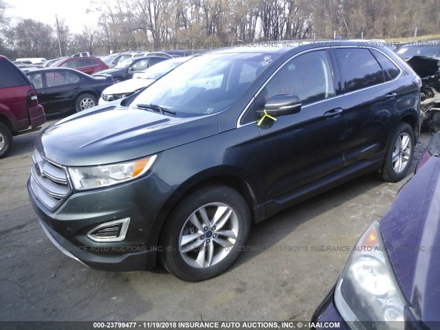 2FMTK4J94FBB52894 - 2015 FORD EDGE SEL GRAY photo 2