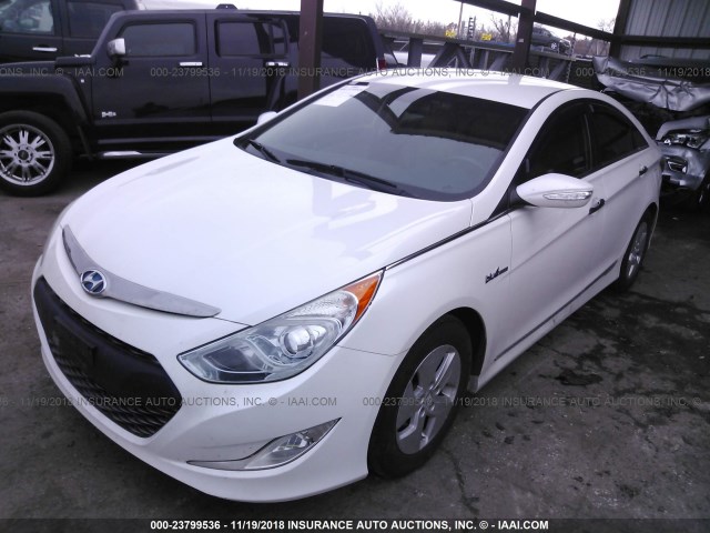 KMHEC4A4XBA017743 - 2011 HYUNDAI SONATA HYBRID WHITE photo 2