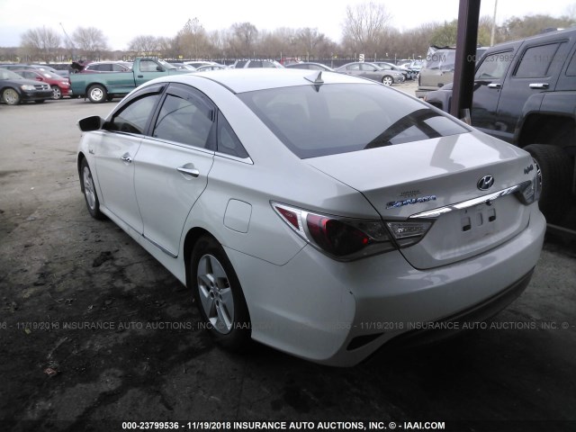 KMHEC4A4XBA017743 - 2011 HYUNDAI SONATA HYBRID WHITE photo 3