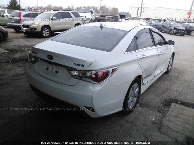 KMHEC4A4XBA017743 - 2011 HYUNDAI SONATA HYBRID WHITE photo 4