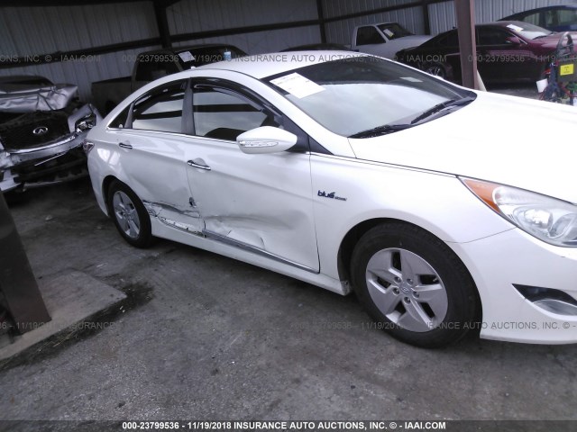 KMHEC4A4XBA017743 - 2011 HYUNDAI SONATA HYBRID WHITE photo 6