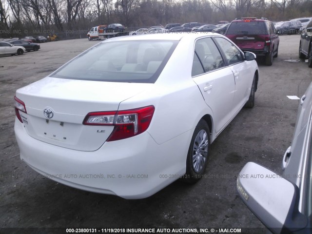 4T4BF1FK9CR201366 - 2012 TOYOTA CAMRY SE/LE/XLE WHITE photo 4