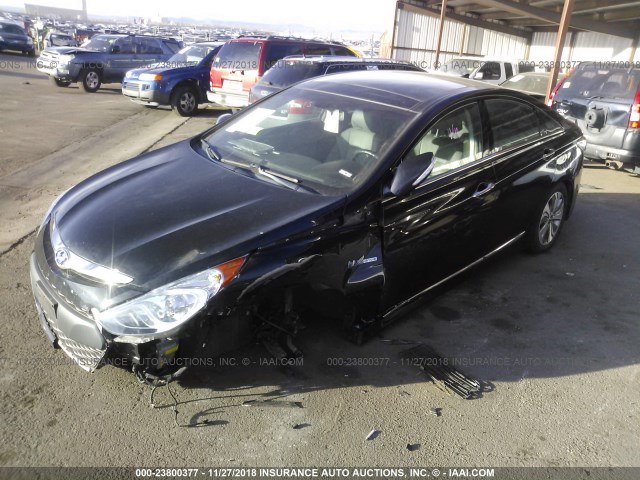 KMHEC4A42EA104928 - 2014 HYUNDAI SONATA HYBRID BLACK photo 2