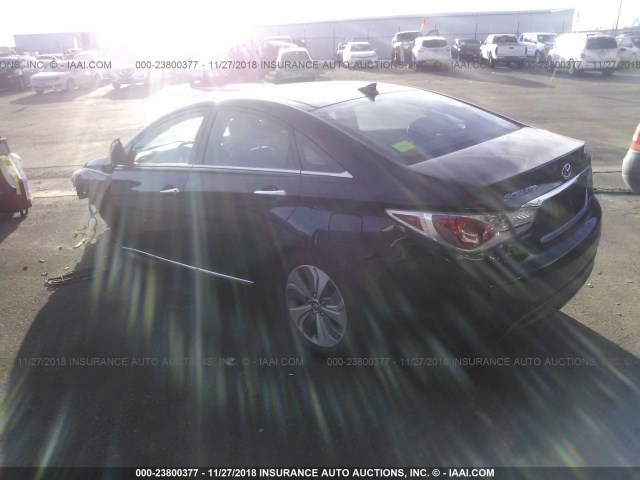 KMHEC4A42EA104928 - 2014 HYUNDAI SONATA HYBRID BLACK photo 3