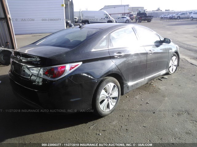 KMHEC4A42EA104928 - 2014 HYUNDAI SONATA HYBRID BLACK photo 4