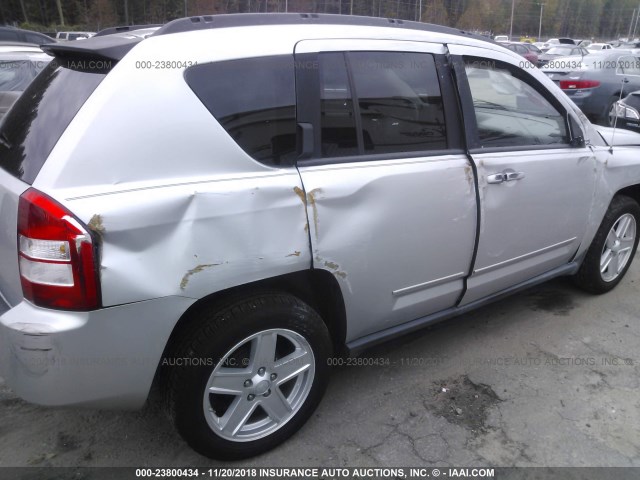 1J4NT4FB1AD506163 - 2010 JEEP COMPASS SPORT SILVER photo 6