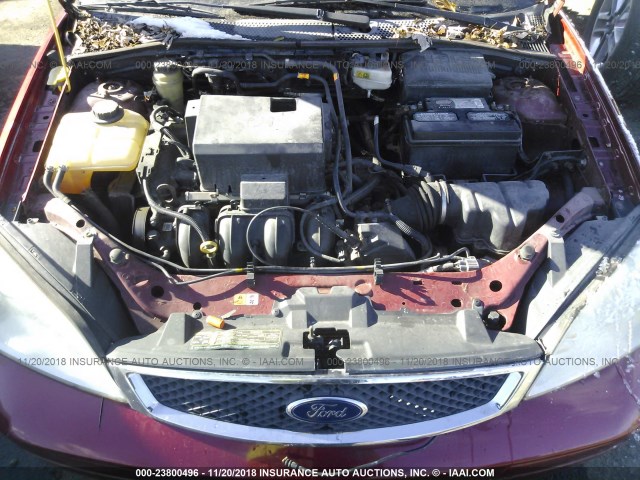 1FAFP34N35W285168 - 2005 FORD FOCUS ZX4 RED photo 10