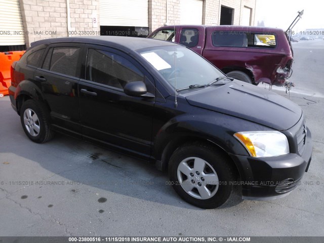 1B3HB28B77D114029 - 2007 DODGE CALIBER BLACK photo 1