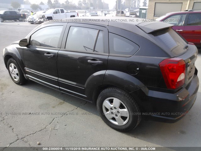 1B3HB28B77D114029 - 2007 DODGE CALIBER BLACK photo 3