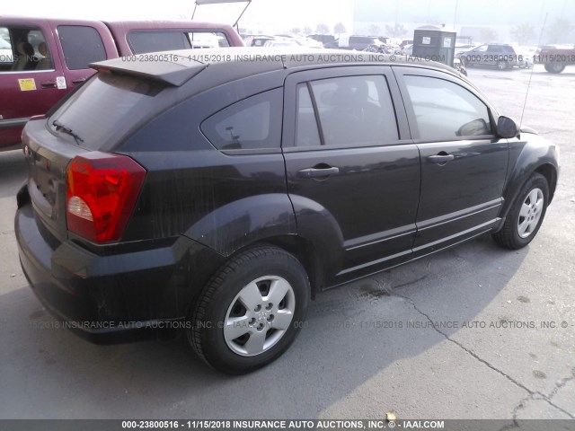 1B3HB28B77D114029 - 2007 DODGE CALIBER BLACK photo 4