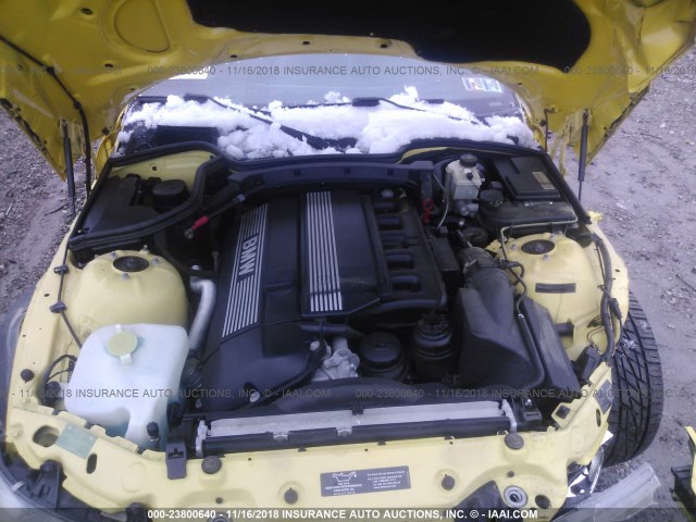 4USCH9348YLG05061 - 2000 BMW Z3 2.3 YELLOW photo 10