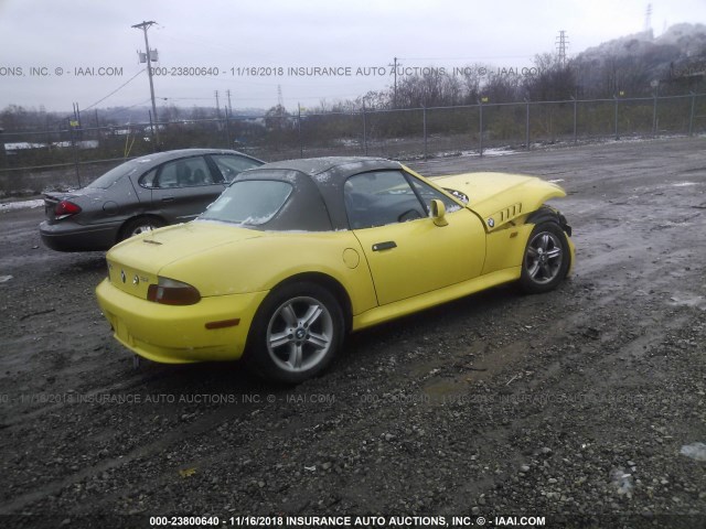 4USCH9348YLG05061 - 2000 BMW Z3 2.3 YELLOW photo 4