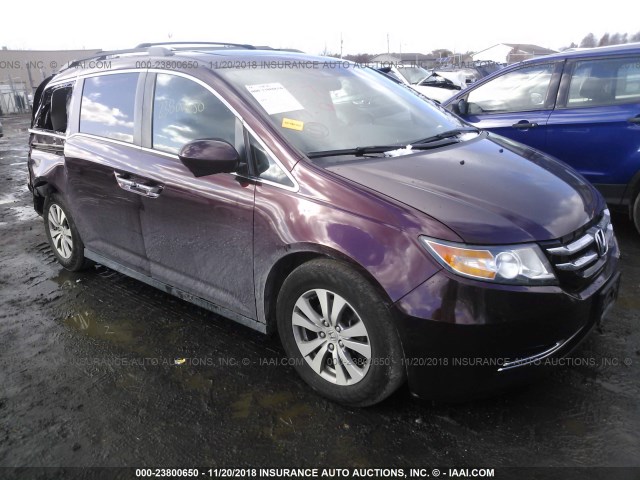 5FNRL5H6XEB075799 - 2014 HONDA ODYSSEY EXL MAROON photo 1