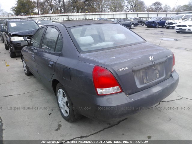 KMHDN45D12U264969 - 2002 HYUNDAI ELANTRA Dark Blue photo 3