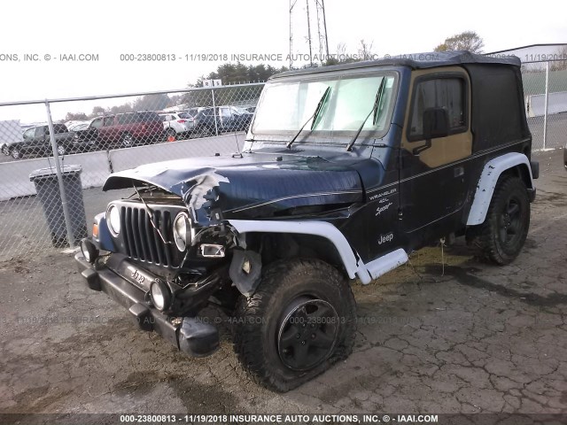 1J4FA49S21P320569 - 2001 JEEP WRANGLER / TJ SPORT BLUE photo 2