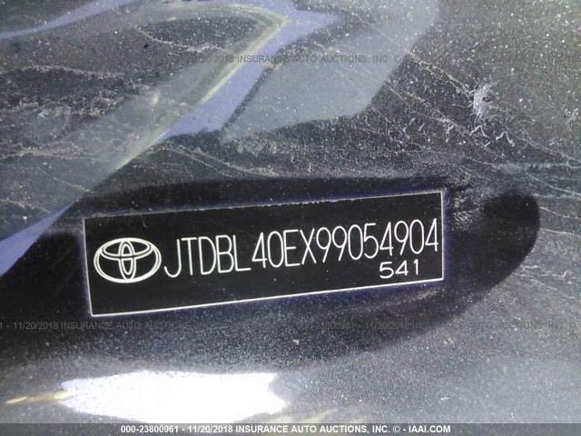 JTDBL40EX99054904 - 2009 TOYOTA COROLLA LE/XLE BLACK photo 9