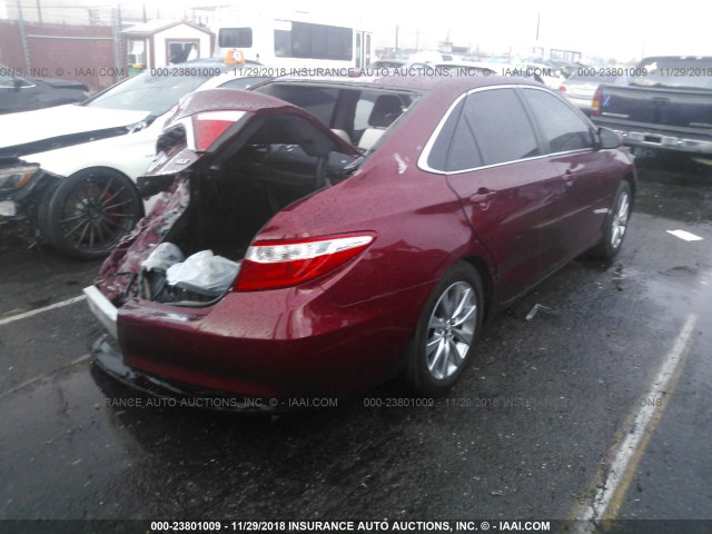 4T1BF1FK9FU915416 - 2015 TOYOTA CAMRY LE/XLE/SE/XSE RED photo 4