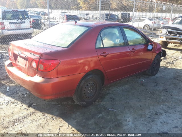 1NXBR32E78Z989472 - 2008 TOYOTA COROLLA CE/LE/S RED photo 4