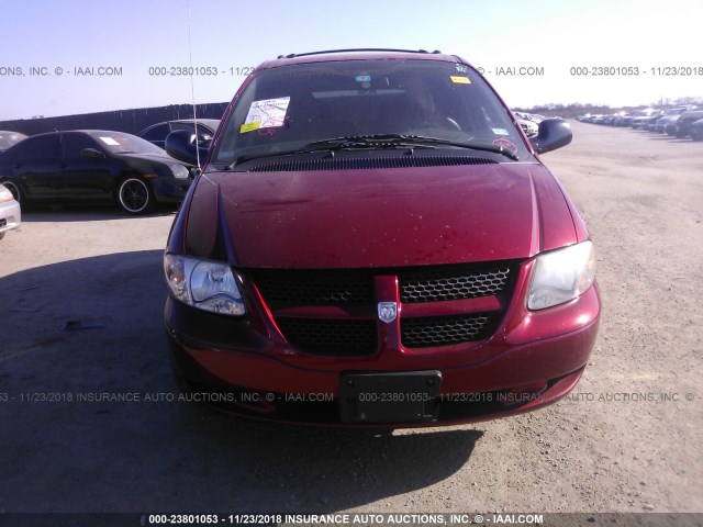 1D4GP45R64B533007 - 2004 DODGE CARAVAN SXT RED photo 6