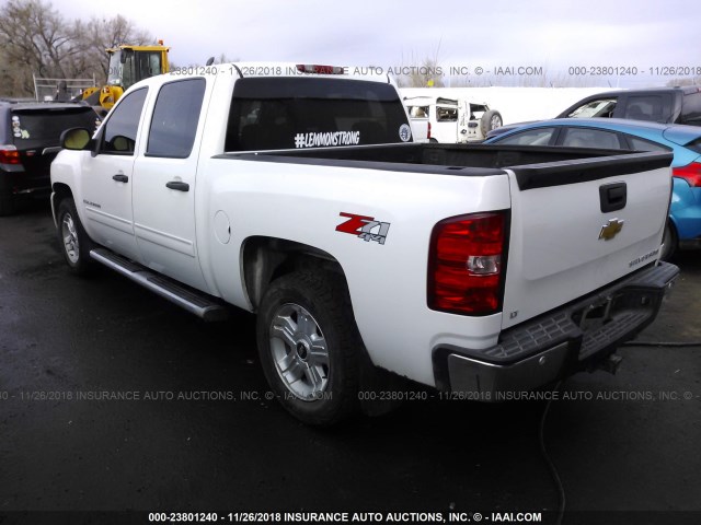 3GCEK23309G137434 - 2009 CHEVROLET SILVERADO K1500 LT WHITE photo 3