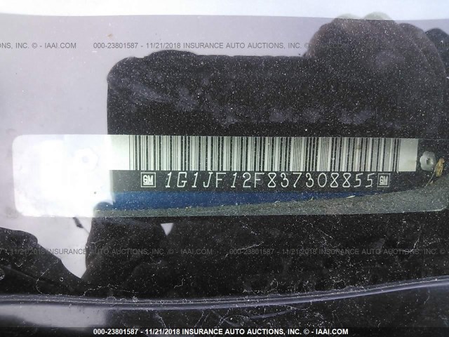 1G1JF12F837308855 - 2003 CHEVROLET CAVALIER LS BLUE photo 9