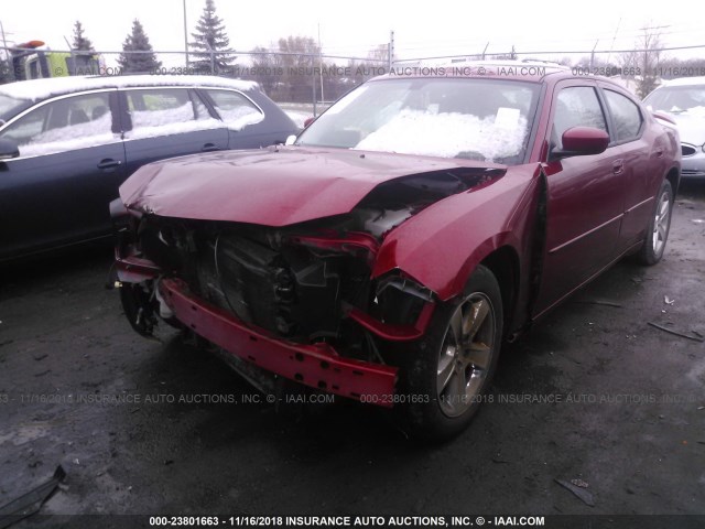 2B3CA3CV6AH108821 - 2010 DODGE CHARGER SXT RED photo 2