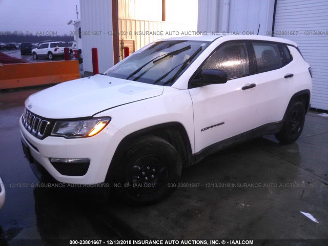 3C4NJCAB2JT263423 - 2018 JEEP COMPASS SPORT WHITE photo 2