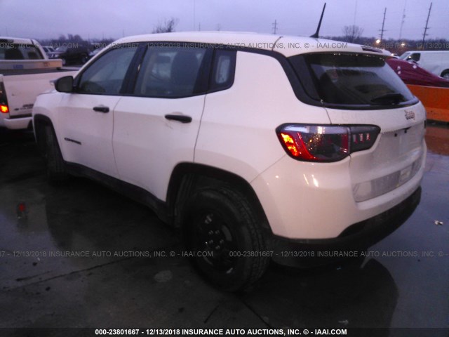 3C4NJCAB2JT263423 - 2018 JEEP COMPASS SPORT WHITE photo 3