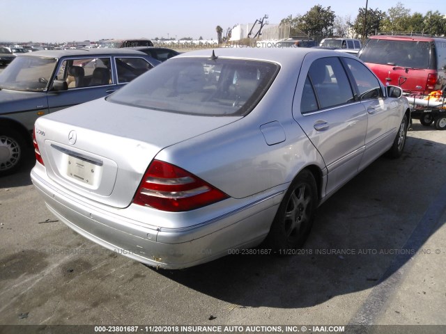 WDBNG70J31A166638 - 2001 MERCEDES-BENZ S 430 SILVER photo 4