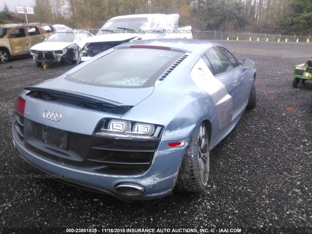 WUAENAFG4BN001064 - 2011 AUDI R8 5.2 QUATTRO BLUE photo 4