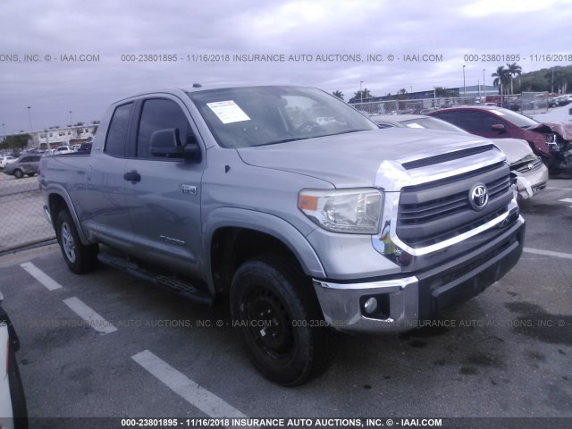 5TFRY5F16EX165191 - 2014 TOYOTA TUNDRA DOUBLE CAB SR/SR5 SILVER photo 1