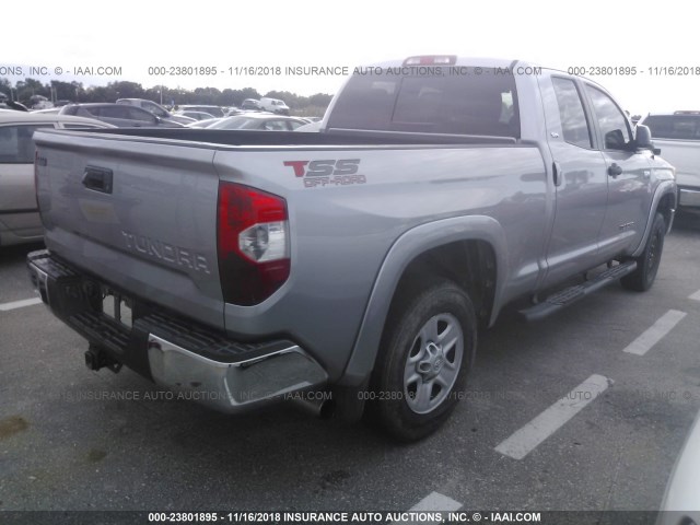 5TFRY5F16EX165191 - 2014 TOYOTA TUNDRA DOUBLE CAB SR/SR5 SILVER photo 4