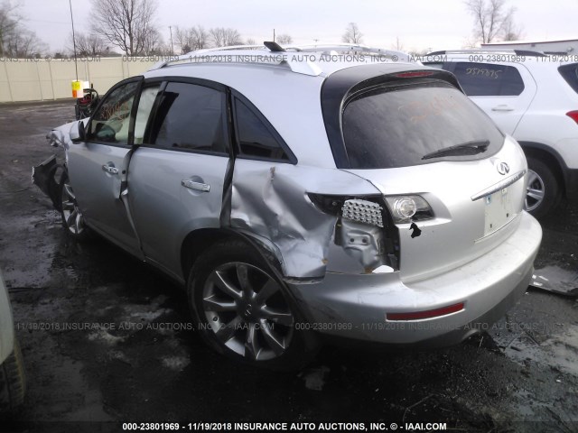 JNRAS08W67X205797 - 2007 INFINITI FX35 SILVER photo 3