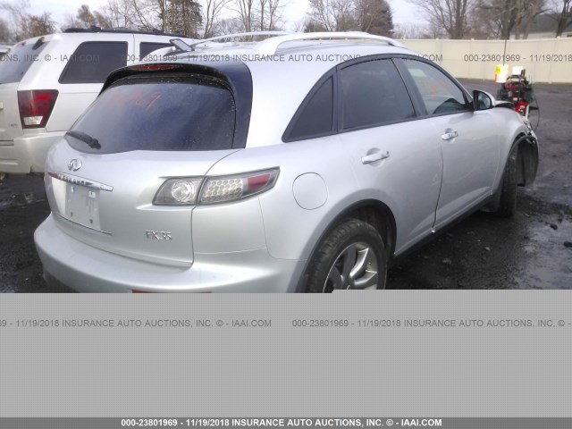 JNRAS08W67X205797 - 2007 INFINITI FX35 SILVER photo 4