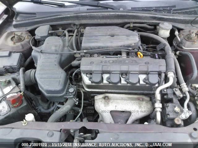 2HGES16593H609601 - 2003 HONDA CIVIC BURGUNDY photo 10