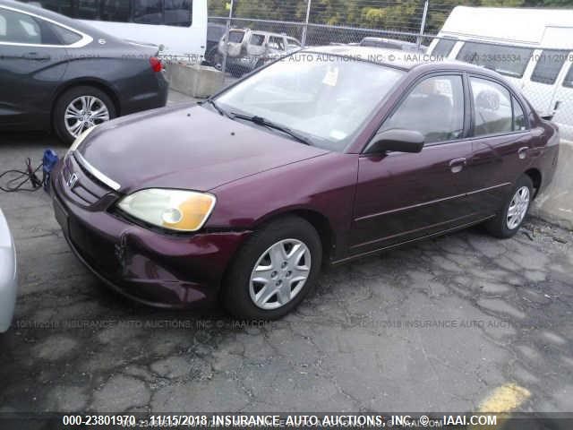 2HGES16593H609601 - 2003 HONDA CIVIC BURGUNDY photo 2