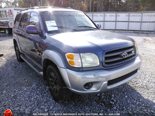 5TDBT44A24S211374 - 2004 TOYOTA SEQUOIA SR5 BLUE photo 1