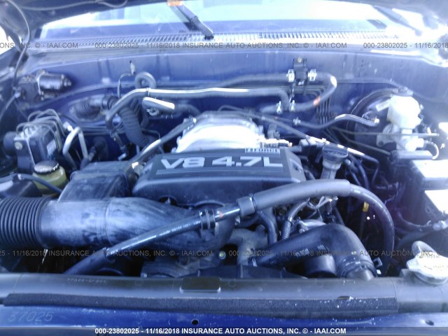 5TDBT44A24S211374 - 2004 TOYOTA SEQUOIA SR5 BLUE photo 10